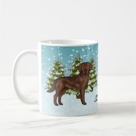 Caneca De Café Labrador Retriever Chocolate Natal Nome Personaliz