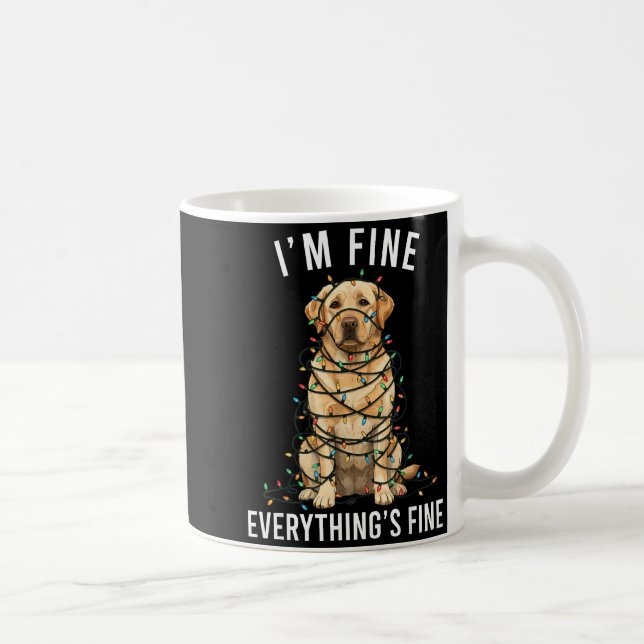 Caneca De Café Labrador Retriever Christmas I'm Fine Everything I (Direita)