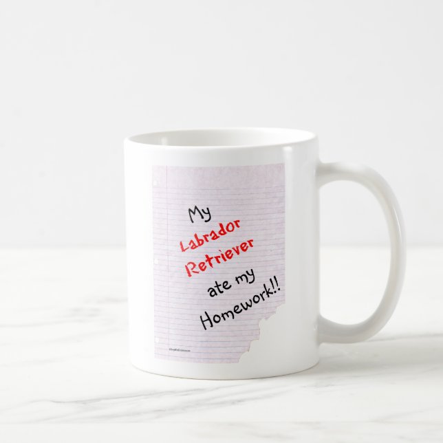 Caneca De Café Labrador Retriever Comeu Minha Casa (Direita)