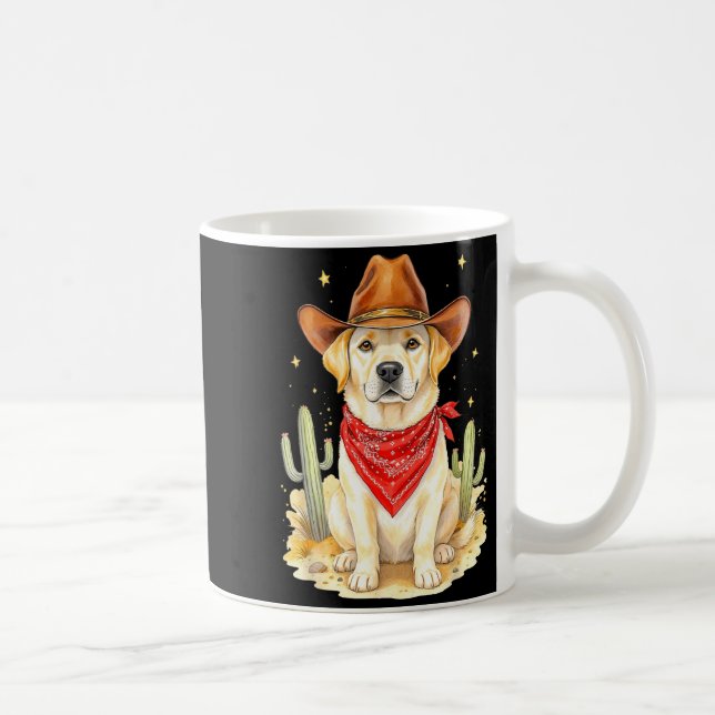 Caneca De Café Labrador Retriever Cowboy Dog Western Llabrador Co (Direita)