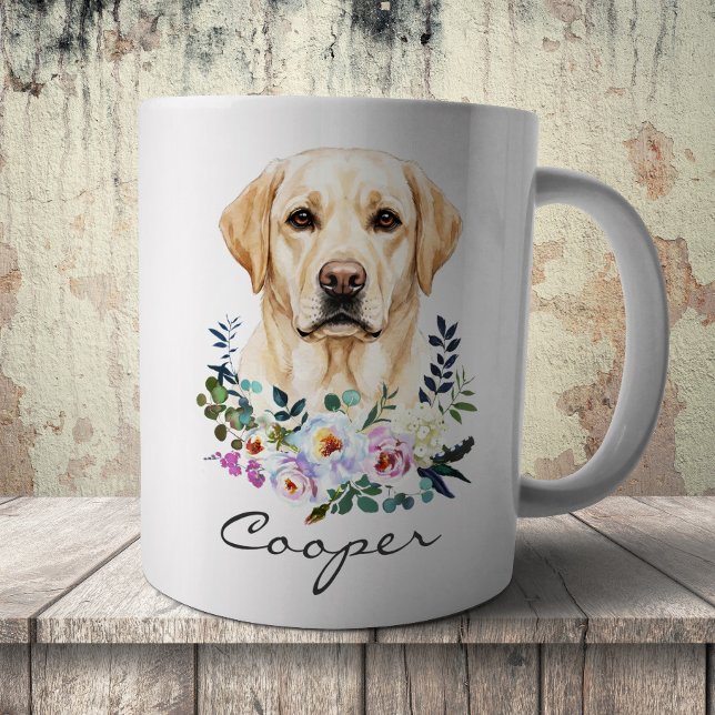 Caneca De Café Labrador Retriever em aquarela (Criador carregado)