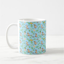 Caneca de Café Labrador Retriever Floral Kawaii Pr