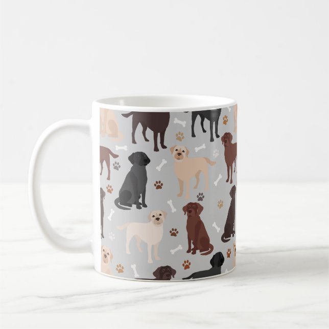 Caneca De Café Labrador Retriever Patas e Ossos Café Mug (Esquerda)