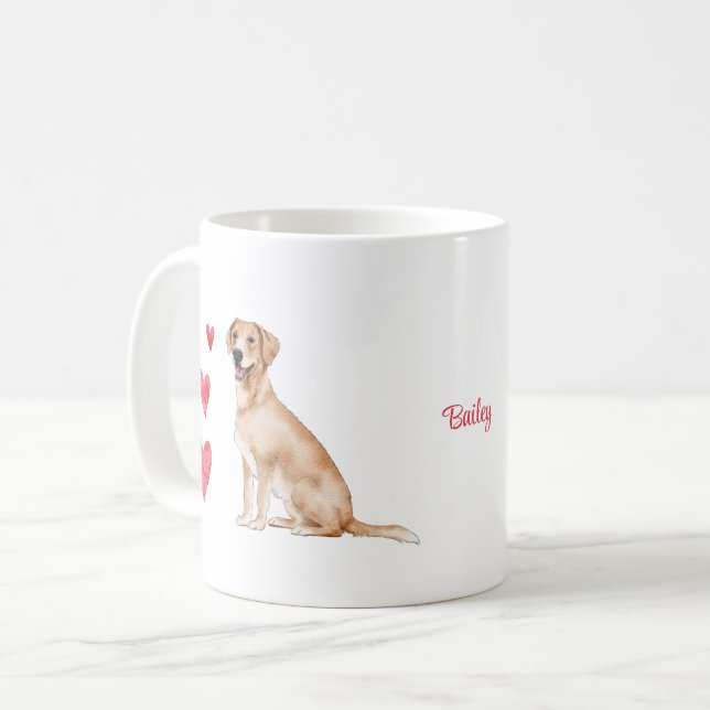 Caneca De Café Labrador Retriever Personalizado Cão (Frente Esquerda)