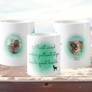 Caneca De Café Labrador Retriever Personalizado em Aquarela Verde