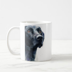 Caneca De Café Labrador retriever preto aquarela
