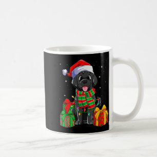 Caneca De Café Labrador Retriever Preto Luzes de Natal Xmas Lab