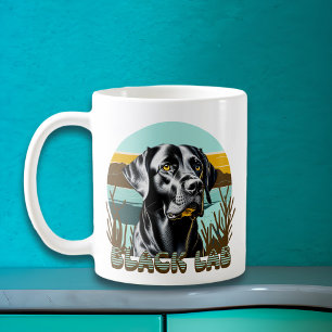 Caneca De Café Labrador Retriever Preto Personalizado Texto Vinta