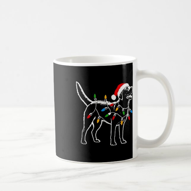 Caneca De Café Labrador Retriever Santa Hat Noel Luzes De Natal X (Direita)