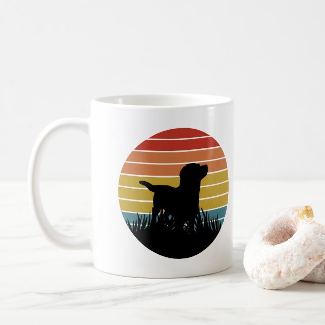 Caneca De Café Labrador Retro Sunset (Com Donut)