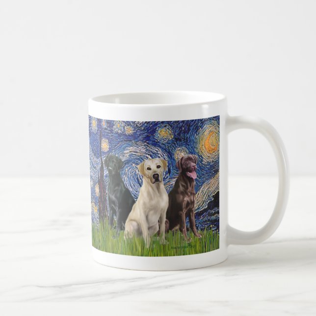 Caneca De Café Labradores (3) - Noite Estrelada (Direita)