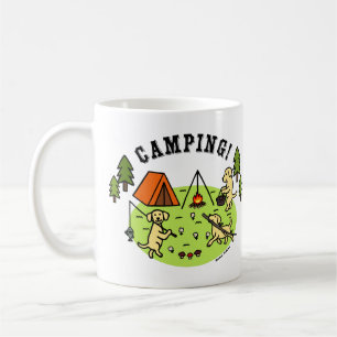Caneca De Café Labradores Amarelos Acampando Mugs