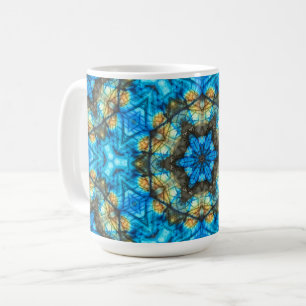 Caneca De Café Labradorite caleidoscópica "Vidro manchado"