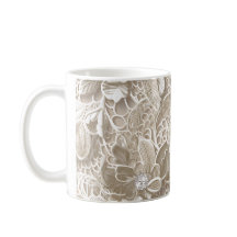 Lace bege elegante com diamante