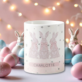 Caneca De Café Lace Bunny Páscoa Mug Personalizado