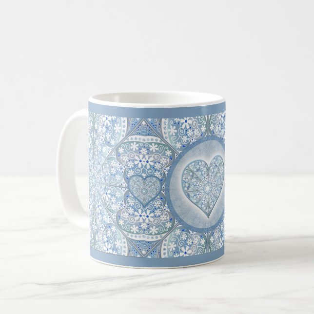 Caneca De Café Lace cerâmico Azul claro (Frente Esquerda)