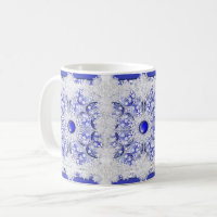 Lace cerâmico Azul de Grécia e floco de neve