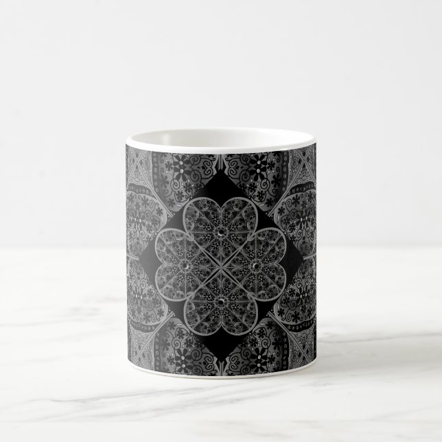 Caneca De Café Lace cerâmico Preto (Centro)