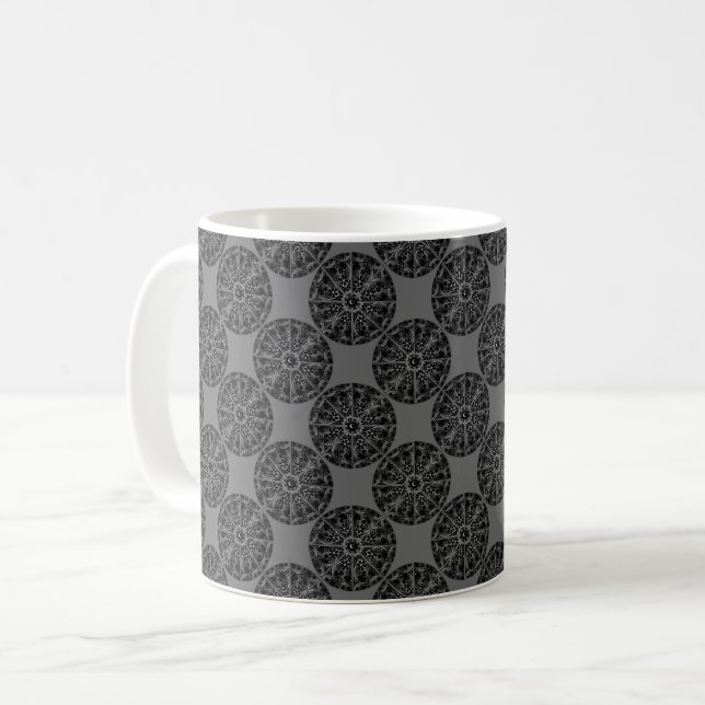 Caneca De Café Lace cerâmico Preto (Frente Esquerda)