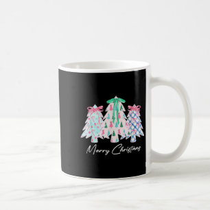 Caneca De Café Lace Coquette Arco Feliz Árvore de Natal Giro Xmas