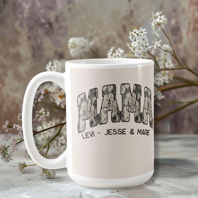 Caneca De Café Lace Country Varsity Style Mama (Criador carregado)