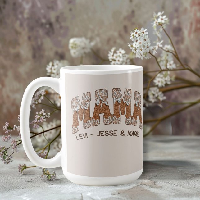 Caneca De Café Lace Country Varsity Style Mama (Criador carregado)