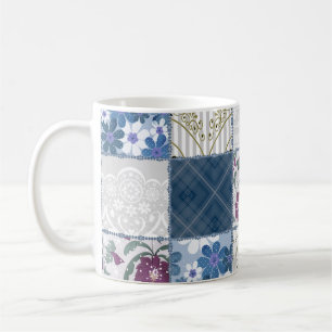 Caneca De Café Lace Floral: Colheita de Patches Sem Olhos.