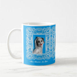 Caneca De Café Lace Frame Retro Pinup Girl Patterna Mug Blue