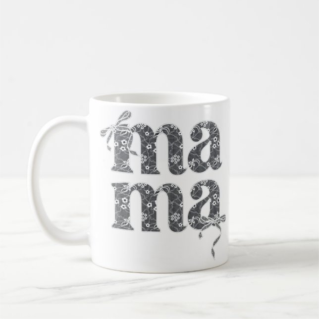 Caneca De Café Lace Mama Typografia (Esquerda)