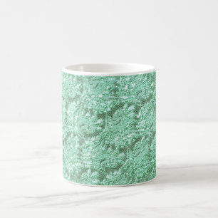 Caneca De Café Lace Mint verde floral