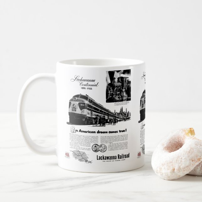 Caneca De Café Lackawanna Railroad Centennial 1951  (Com Donut)