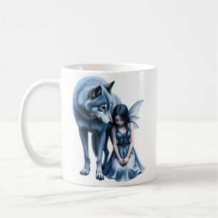 Caneca De Café Laço ao Luar – O Lobo e a Fada Gótica.  
