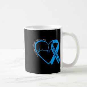 Caneca De Café Laço Azul do Coração de Conscientização do Câncer