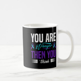 Caneca De Café Laço Azul e Roxo de Conscientização da Prevenção d