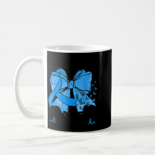 Caneca De Café Laço Borboleta Uso Azul Para Conscientização da Di