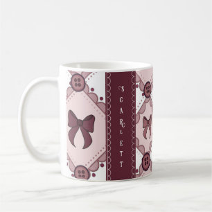 Caneca De Café Laço Borgonha Coquete