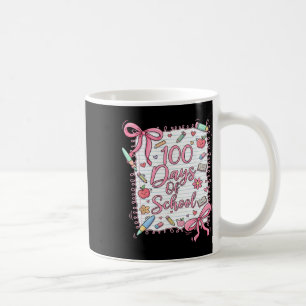 Caneca De Café Laço Coquete de 100 Dias de Escola para Meninas 10