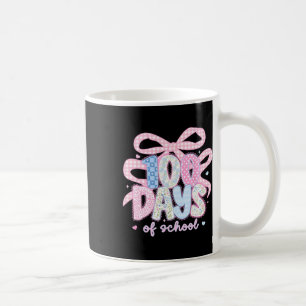 Caneca De Café Laço Coquete De Renda 100 Dias De Escola Menina Mu