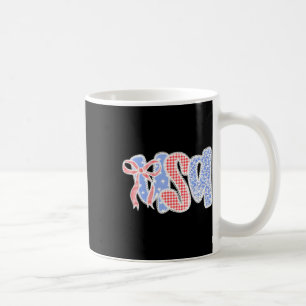 Caneca De Café Laço Coquete dos EUA 4 de Julho Patriótico Mulhere