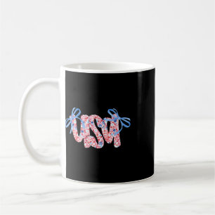 Caneca De Café Laço Coquete Floral EUA 4 De Julho América