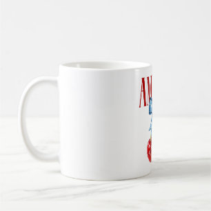 Caneca De Café Laço de Cereja Coquete Americana Bandeira Patrióti