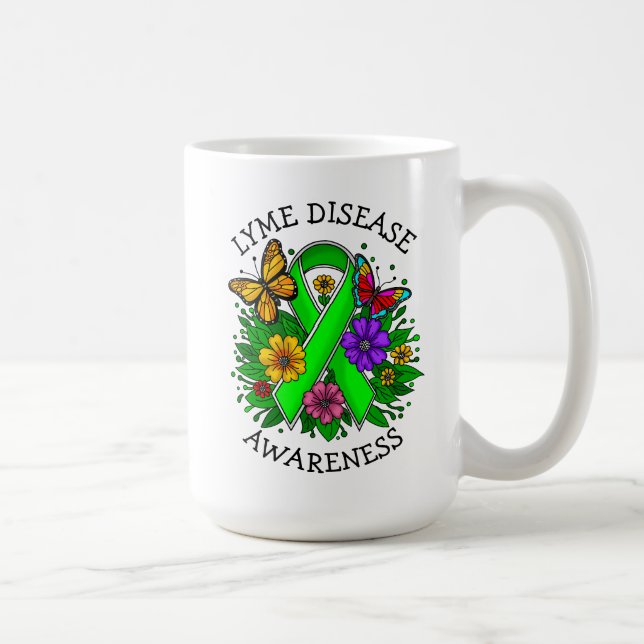 Caneca De Café Laço de Conscientização da Doença de Lyme (Direita)