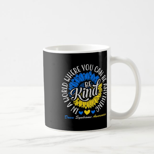 Caneca De Café Laço de Conscientização da Síndrome de Down Girass (Direita)
