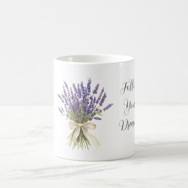 Caneca De Café Laço de Creme de Flores de Lavanda (Centro)