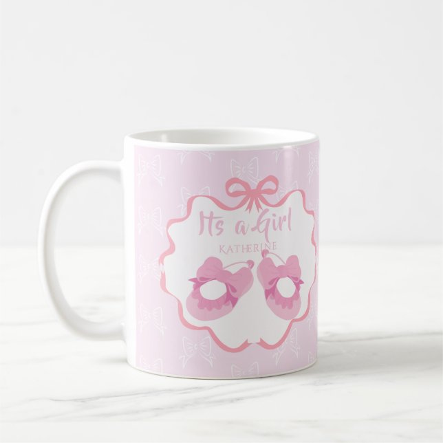 Caneca De Café Laço de Fita É uma Menina (Esquerda)
