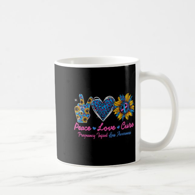 Caneca De Café Laço de Girassol Gravidez Perda de Conscientização (Direita)