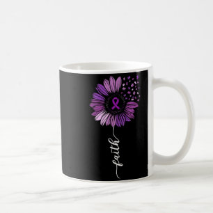Caneca De Café Laço de Girassol Roxo Homens e Mulheres Alzheimer
