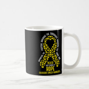 Caneca De Café Laço do Câncer Infantil Nunca Desistindo da Espera