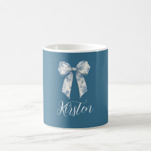 Caneca De Café Laco Floral Branco Azul