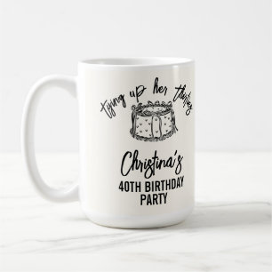 Caneca De Café Laço Preto Amarrando os Trinta na Quadragésima Ani
